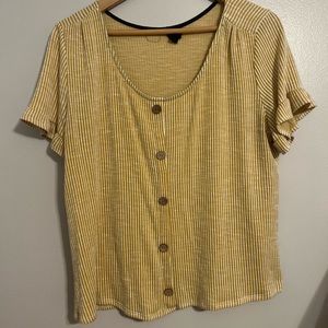 Striped ribbed cropped T-shirt